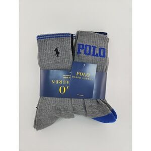 Polo‎ Ralph Lauren 6 Pair Men's Crew Socks Size 6-12.5 Multi Color New